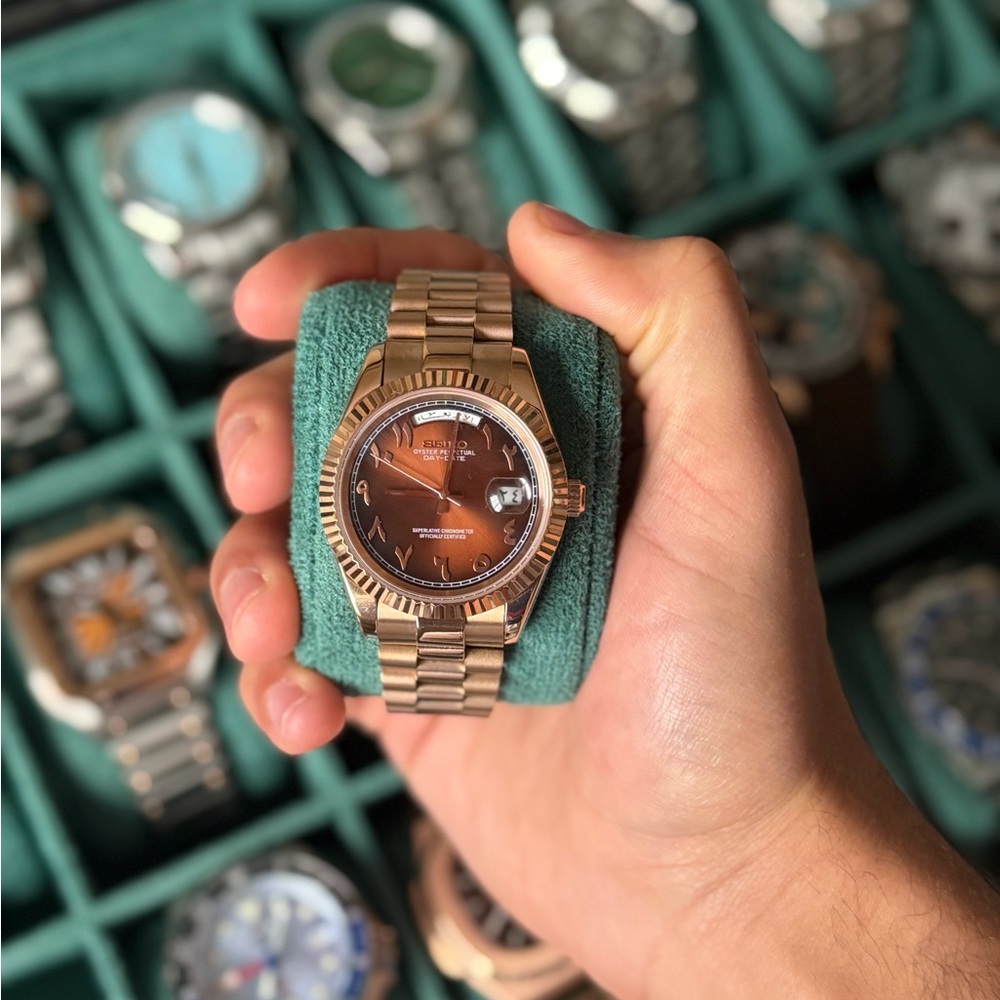 Seiko Mod: Chocolate Arabic Day Date